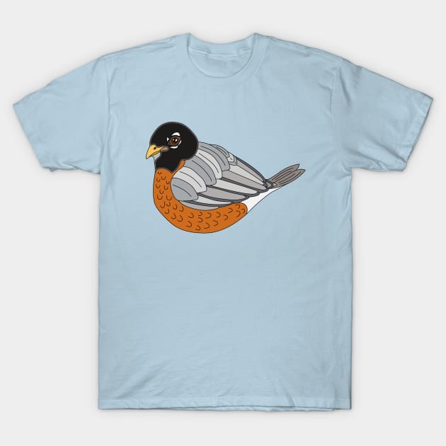 American Robin Cute Chubby Bird T-Shirt by NaturalDesign